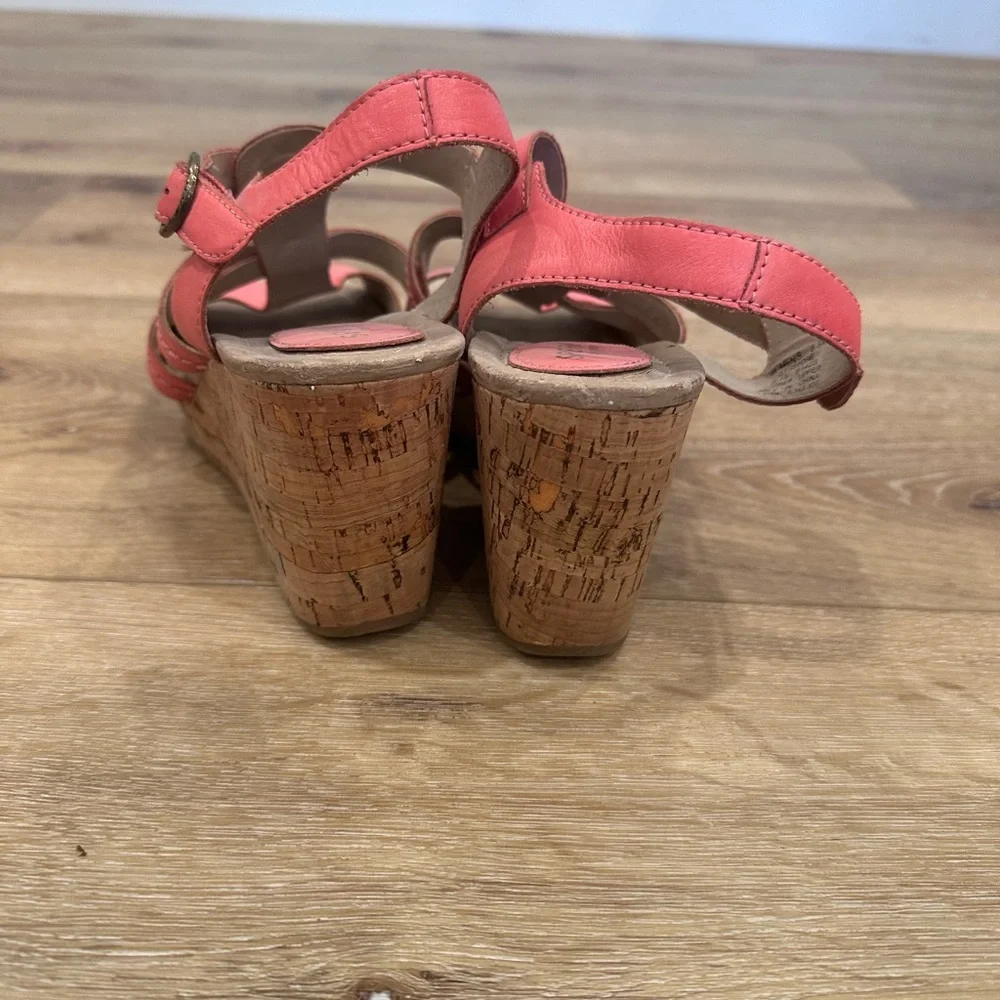 Women’s SPERRY Top-Sider Leather Coral/Pink Open Toe Wedge Sandal - Size 8.5 - Picture 4 of 8